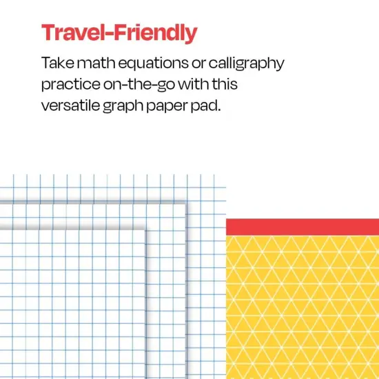 School Smart Graph Paper Pad, 8-1/2 x 11 Inches, 1/2 Inch Ruling, 50 Sheets, Pack of 12 Pads {5}