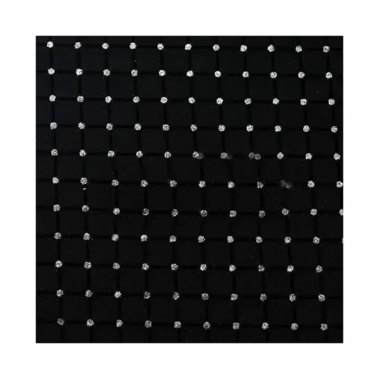 Glitter Diamond Mesh Nylon Spandex Mesh Silver Black {5}