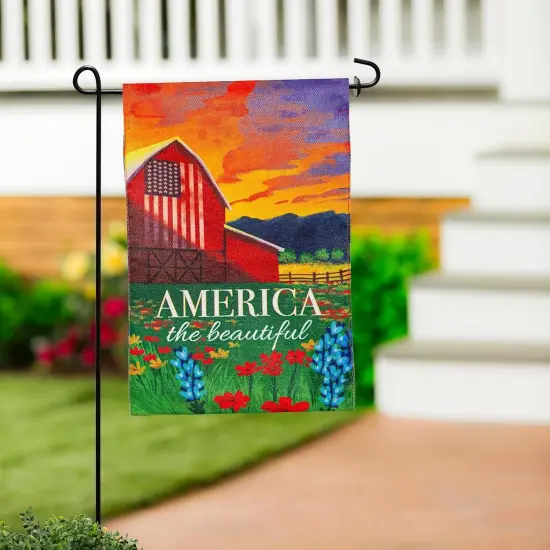 America The Beautiful 2 Sided Garden Flag {2}