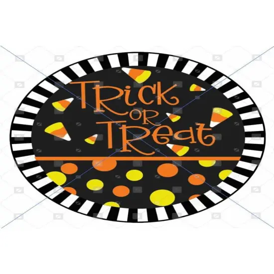Trick or Treat Candy Corn Stripe Edge Sign {2}