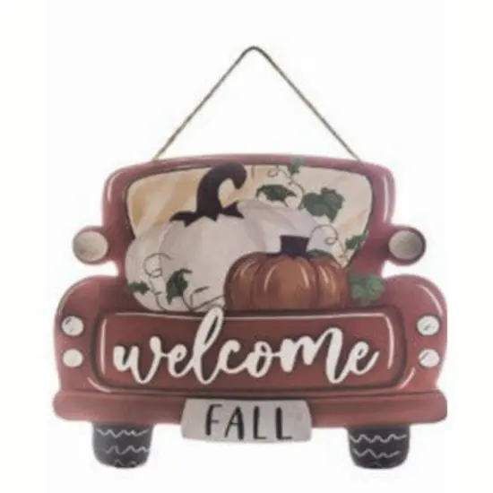 10" Fall Truck Hanging Decor {3}