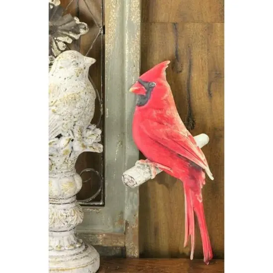 10.5" Metal Embossed Cardinal on Branch {2}