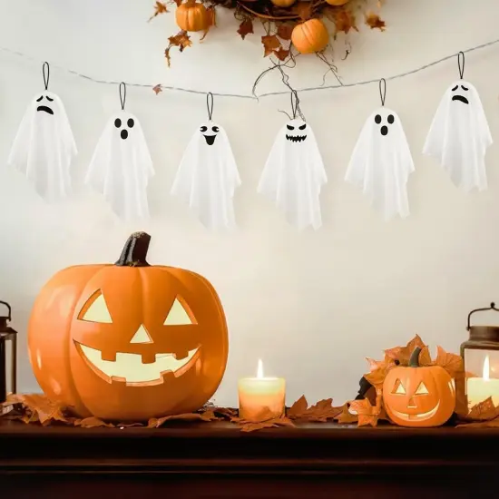 16 Pack Halloween Small Ghost Ornaments {4}
