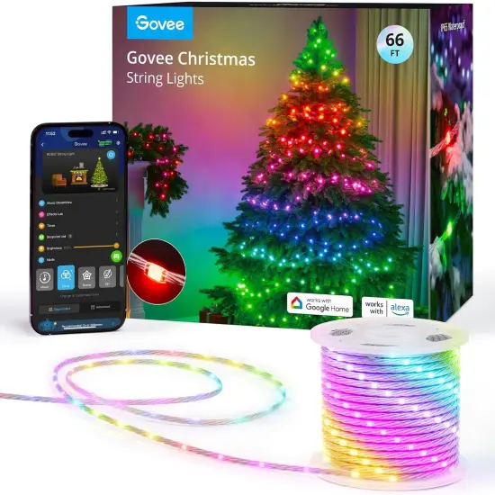 66FT Christmas String Lights - Smart App Controlled {1}