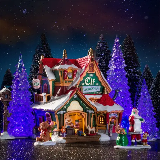 Lemax 3 Color Crystal Lighted Tree - 4 Piece Set {3}