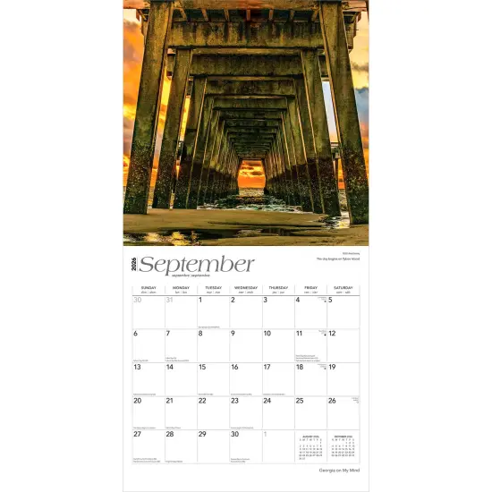 Georgia on My Mind | 2026 12 x 24 Inch (Hanging) Monthly Square Wall Calendar | Plastic-Free {4}