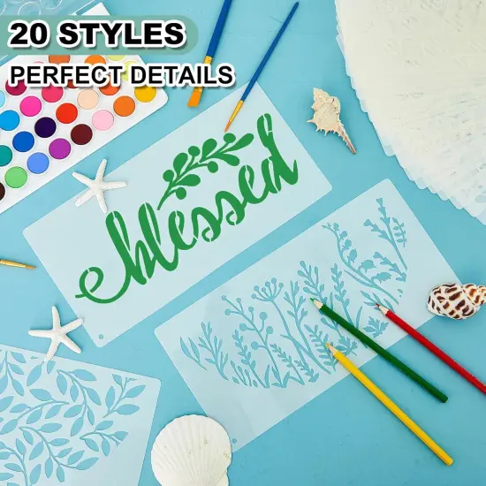 20 Pcs Welcome Stencils for Painting on Wood 11.81 x 5.91'' (Classic) {3}
