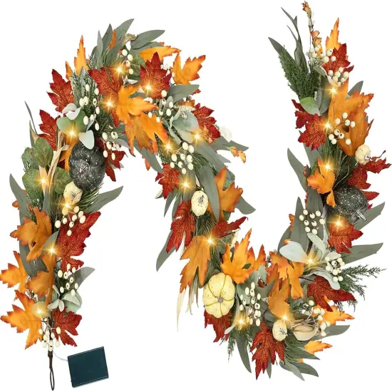 Realistic Fall Garland for Mantle Fall Decorations {1}