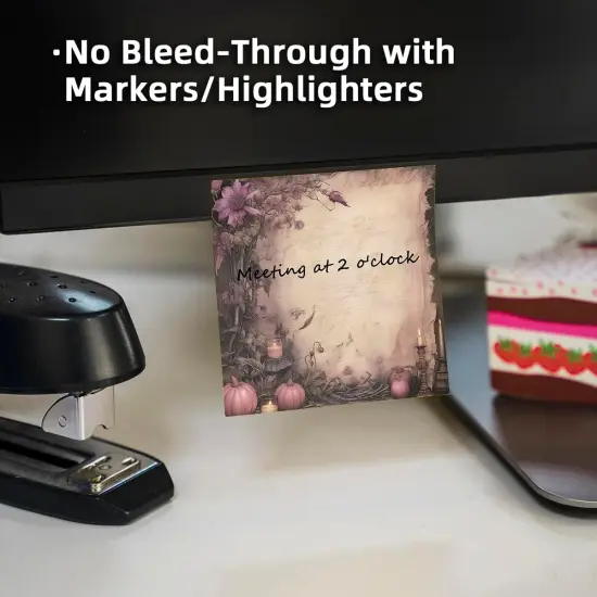 Retro 4 Pack/200 Sheets Sticky Notes Set, Vintage Memo Pads with High-Adhesive, Reusable Tearable Post it Notes for Journal Planners Office School Home, Bulk Stationery Gift {2}