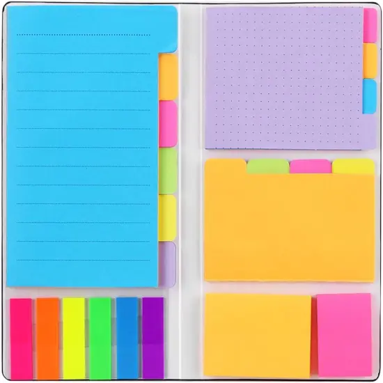 Sticky Notes Set, Hommie Colored Divider Self-Stick Notes Pads Bundle, Prioritize with Color Coding {1}