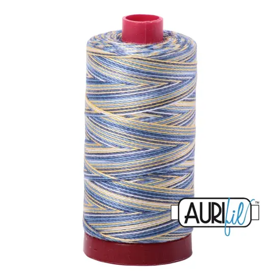 Lemon Blueberry - Variegated (4649) | 12wt Large Spool (325M / 356Y) | Aurifil Thread {1}