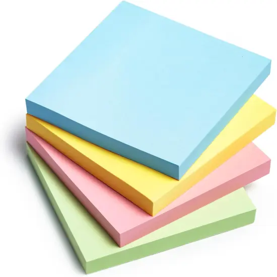 Sticky Notes, Self-Stick 4 Pads 4 Bright Colors Sticky Note, Easy to Post for Home, Office, Notebook, 100 Sheets/pad, Total 400 Sheets {1}
