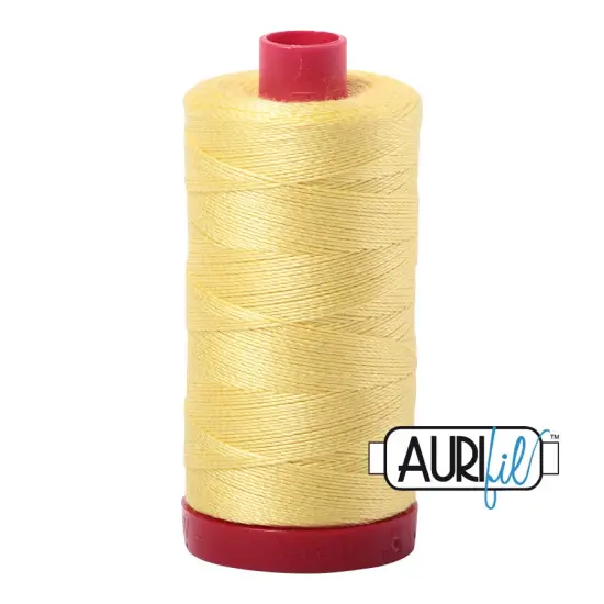 Lemon (2115) | 12wt Large Spool (325M / 356Y) | Aurifil Thread {1}