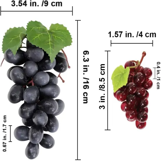 10 Pack Assorted Artificial Grapes Frosted Grape Clusters Decorative Grapes {2}