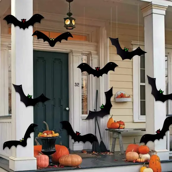 Halloween Hanging Bats 12 Pieces 3D Realistic Scary Large (3 Style) {1}