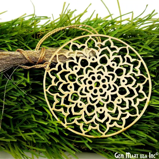 Metal Round Dream Catcher Bookmark With Tassel. Gold Bookmark, Reader Gift, Handmade Bookmark, Page Marker, Aesthetic Gift. 53mm {2}