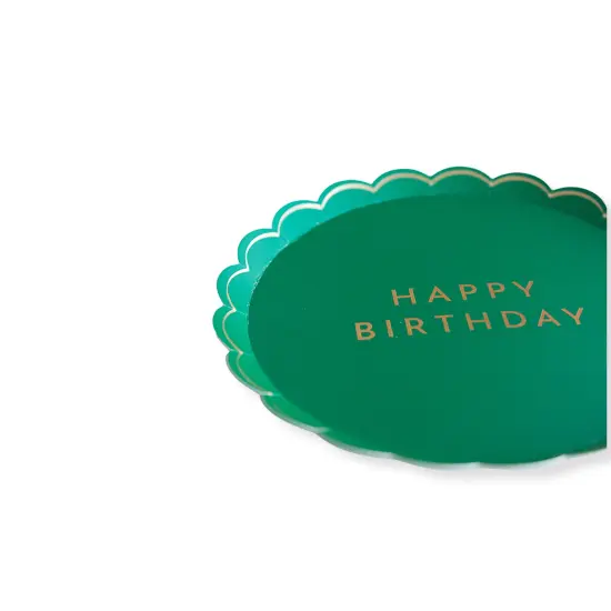 EMERALD GREEN SIGNATURE HAPPY BIRTHDAY SMALL PLATES {2}
