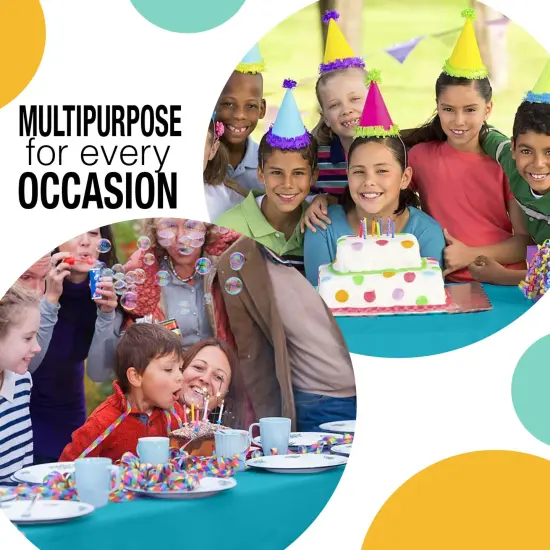  Party Solids 54" x 300' Plastic Table Cover Roll with Slide Cutter &ndash; Cut-to-Size Dispenser Box &ndash; Makes Up to 36 Disposable 8' Rectangle Tablecloths by Exquisite Turquoise {6}