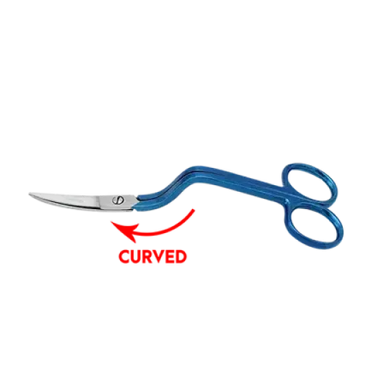 6" True Left Handed Double Curved Machine Embroidery Scissors {1}