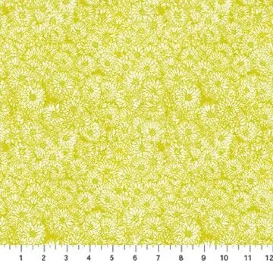 Yellow Dahlias Indelible by Anna Maria for Northcott Cotton 44"/45" Fabric Per Yard {1}