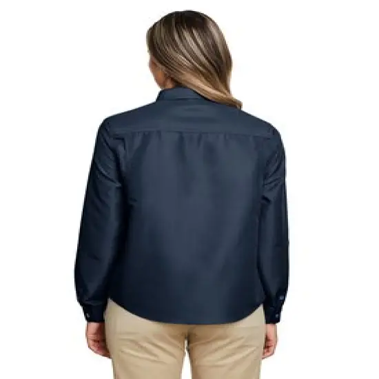 Harriton&reg; Ladies Key West Long-Sleeve Performance Staff Shirt Cloud Blue {7}