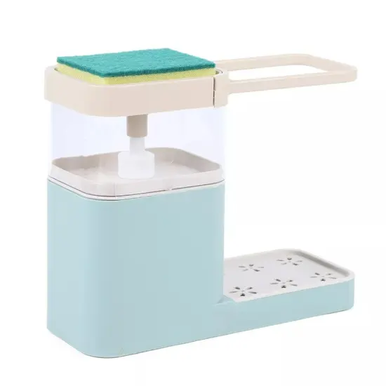 4 in 1 Dish Soap Dispenser Sink Pump Sponge Caddy Countertop Rack for Kitchen {2}