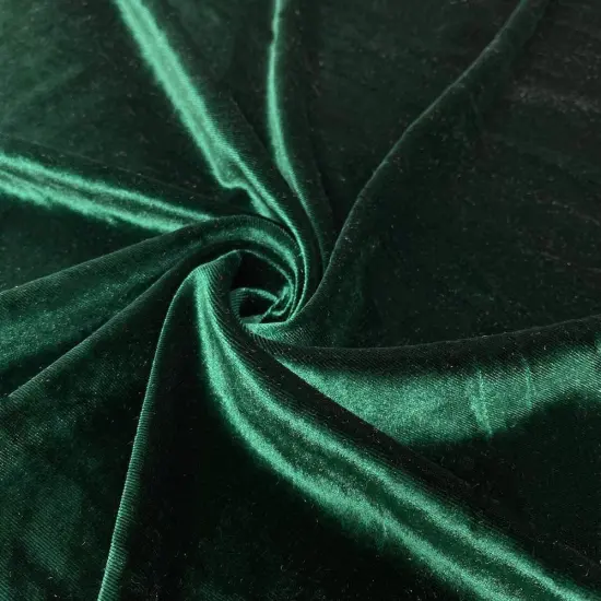 1 Yard Stretch Velvet Fabric Soft Silky 4-Way Stretch Apparel Costume 58/60" Width Hunter Green {1}