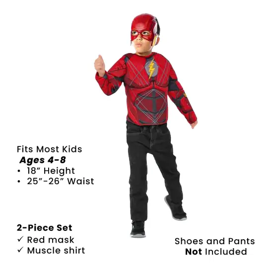 Rubies Flash Boys Halloween Costume Set - 4-8 Years Old Red {5}