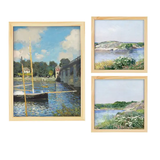 Ambiance Gallery Wood 1.5" Deep Picture Frames - 16x20" 4-Pack, Natural Wood Frames, Shatter-Resistant Acrylic Glazing & MDF Backing, Horizontal or Vertical Wall Display {6}