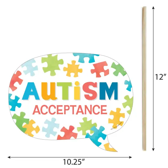 Big Dot of Happiness Autism Acceptance Photo Booth Props Kit - 10 Piece {5}