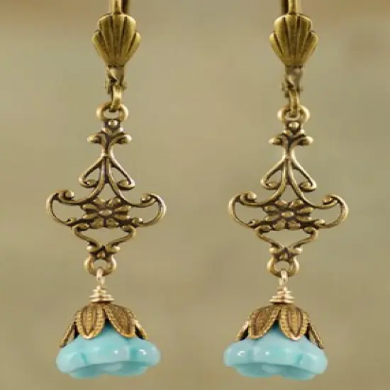 Antiqued Brass Leafy Brass Bead Caps 6mm - Set of 24 - AB-BC06 {3}