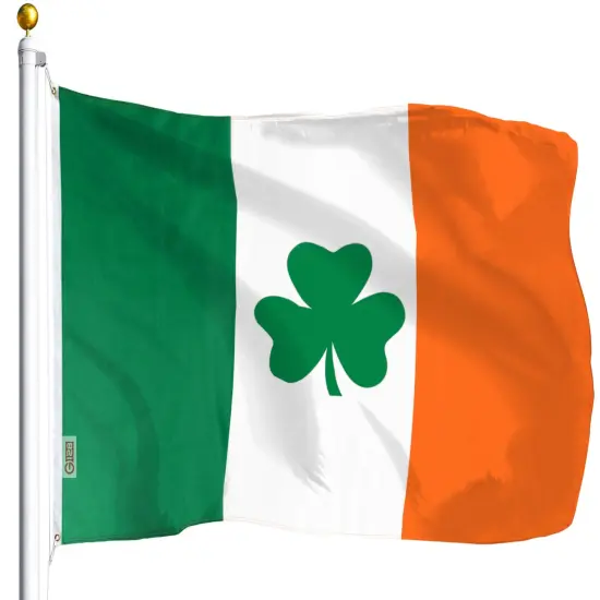 Irish Shamrock Flag 75D Printed Polyester 3x5 Ft {1}