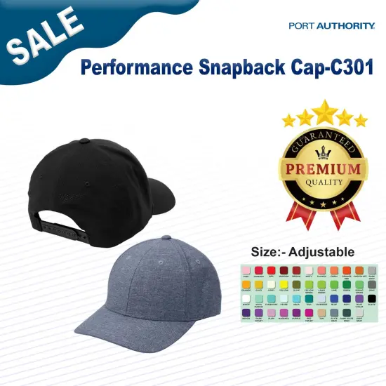 Port Authority&reg; Performance Snapback Cap Black {3}