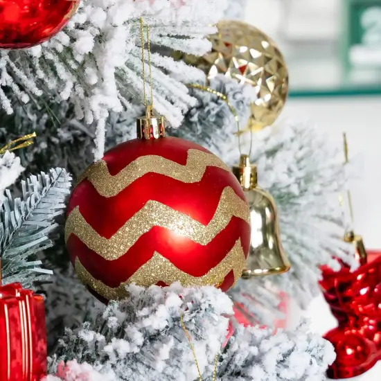 116Pcs Red and Gold Christmas Ball Ornaments, Shatterproof Christmas Hanging Decoration Set with Gift Box, Assorted Decorative Baubles Set for Xmas Tree/Home/Wedding/Party/Holiday (Gold & Red) {1}