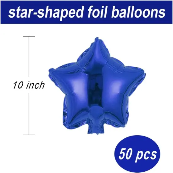 50 pcs Navy Blue Star Foil Balloons, 10 Inch Navy Dark Blue Star Balloon Mylar Balloon for Wedding Decoration Party Balloon Birthday Decoration {2}