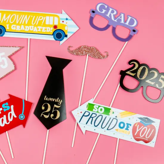 Big Dot of Happiness Gold Graduation Party - 2025 Grad Photo Booth Props Kit - 20 Count {6}