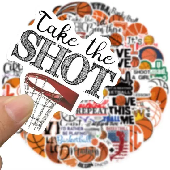 Basketball Stickers |50 Pcs Basketball Waterproof Vinyl Decals for Water Bottles Laptop Car Luggage Cup Computer Mobile Phone Skateboard D&eacute;cor {4}