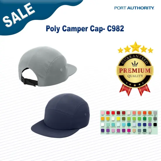 Port Authority&reg; Poly Camper Cap Black {3}