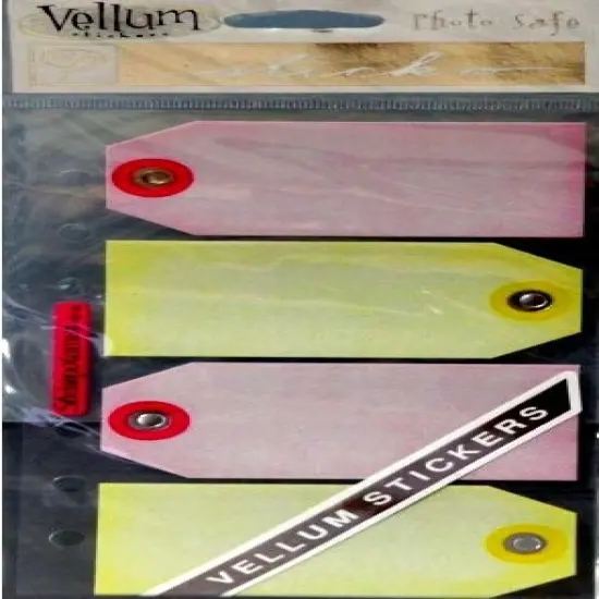 Sticko Vellum Pink/Yellow Tags Stickers {1}