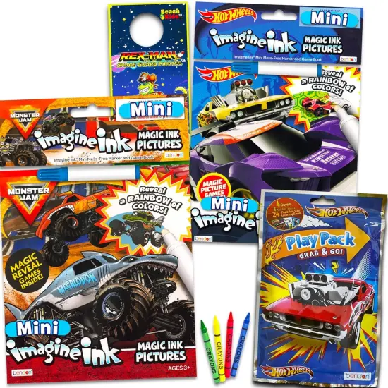 Monster Jam and Hot Wheels Magic Ink Coloring Book Set {1}