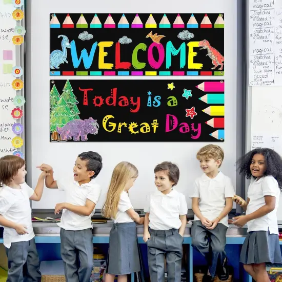 2 Pack Welcome Back To School Bulletin Banner Decoration 38.5&times;13.7 Inch {3}