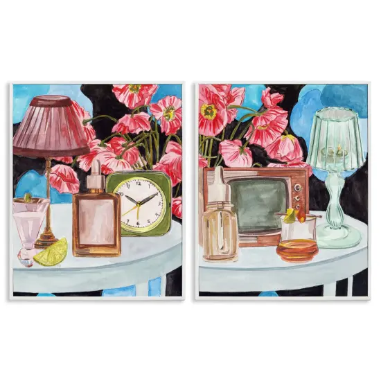 Stupell Industries Retro Glow Still Lifes 2pc Framed Giclee Set By Melissa Wang {1}
