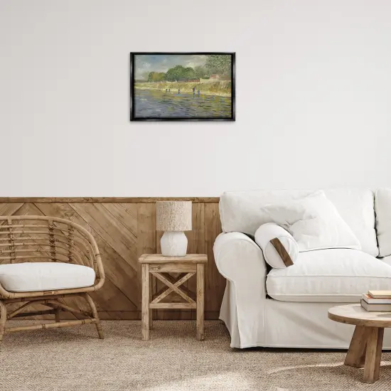 Stupell Industries Classic Van Gogh River Landscape Floater Framed Canvas Wall Art Design by one1000paintings {2}