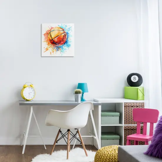 Stupell Industries Basketball Chromatic Splash Canvas Wall Art Design by LSR Design Studio {2}