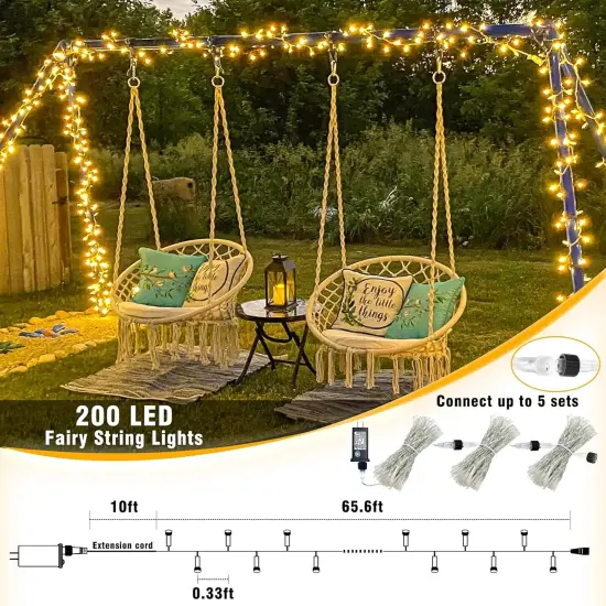 66ft 200 LED Chrismtas String Lights - 8 Modes (Warm White) {4}