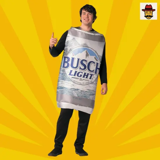 Busch Light Beer Can Costume Foam Tunic Photo Print Funny Adult Halloween Party Outfit {2}