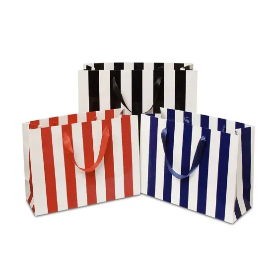 Mega Stripe Euro Totes 15" x 6" x 12" Premium Packaging Design {5}
