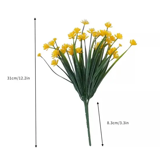 10pcs Set Artificial Flowers Fake Plant Indoor Plastic Flower Wedding Home Decor {5}