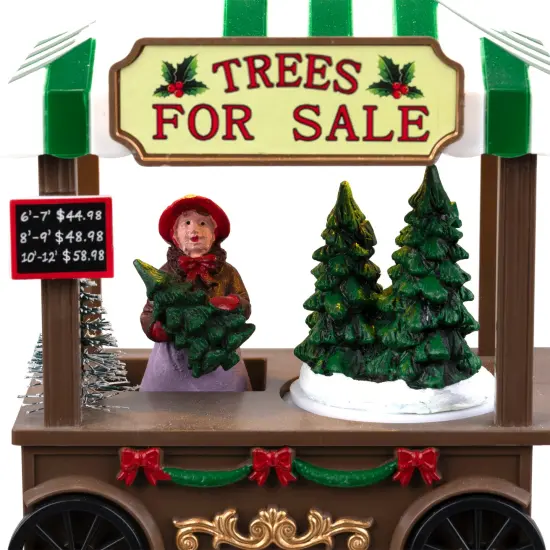 Northlight LED Lighted and Animated Trees for Sale Stand Christmas Village Piece - 5" Multi {7}