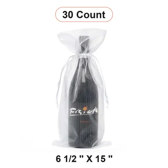 Elegant Brushed Organza Wine Bag 6 1/2" x 15" {1}